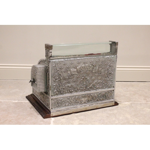 647 - A late 19th century American Dayton National Ohio cash register, the chromed cased embossed with scr... 