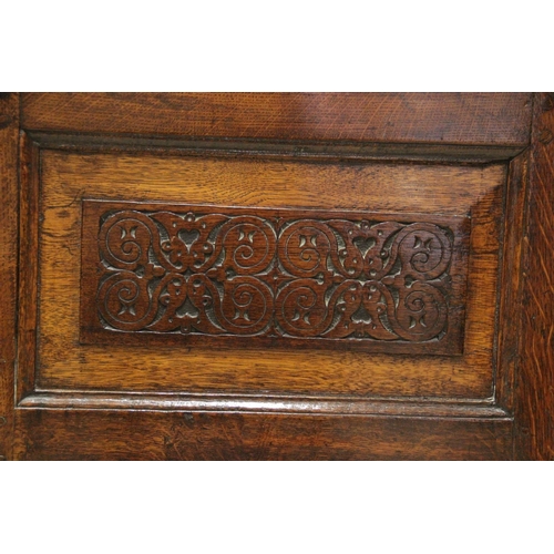 721 - An early 18th century and later constructed Welsh oak court cupboard, Cwpwrdd Deuddarn, dated 1706, ... 