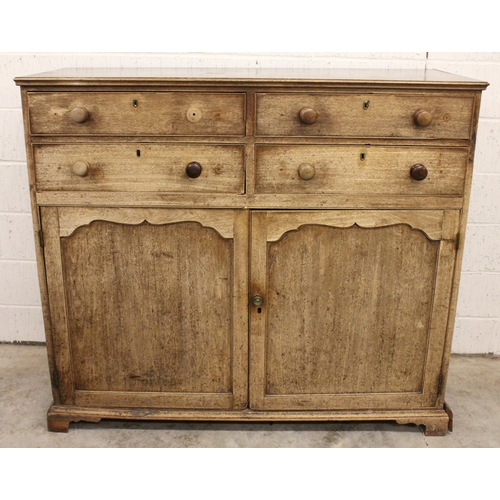 725 - A George III mahogany estate cupboard, formed from four small drawers over two cupboard doors and ra... 