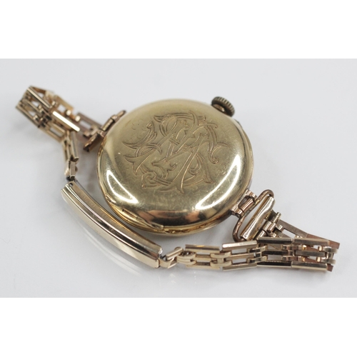 79 - An Edwardian 18ct gold fob watch, the round dial with Roman numerals and subsidiary dial to six 'o' ... 