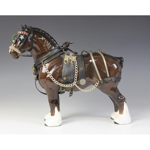 553 - Six Beswick shire horse models, comprising: a Grey Cantering Shire, model No. 975 (discontinued 1989... 