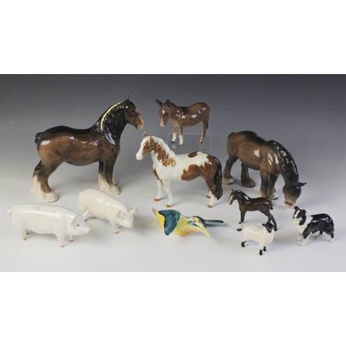 564 - A collection of Beswick animals, comprising: Pinto Pony (first version), model No. 1373, 16.5cm high... 