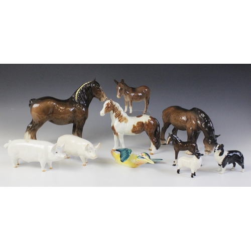 564 - A collection of Beswick animals, comprising: Pinto Pony (first version), model No. 1373, 16.5cm high... 