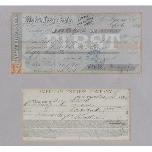 63 - A Wells Fargo & Co. First Bill of Exchange, number 302406 issued in San Francisco, September 1867, p... 