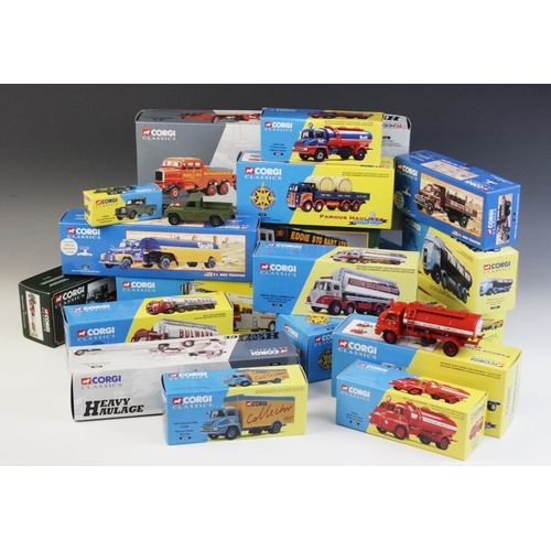 660 - A collection of eighteen boxed die-cast model vehicles from the Corgi Classics range, comprising: a ... 