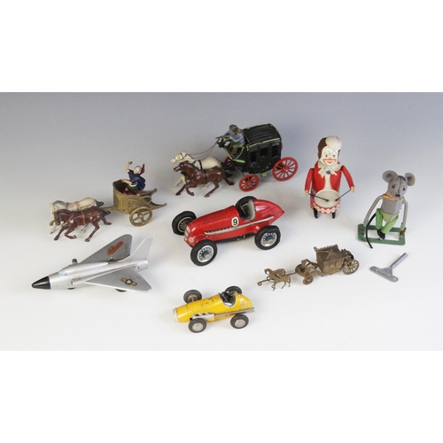 672 - Four Schuco clockwork toys, 20th century, comprising a 1033 Douglas-Skyray, a 1050 Mercedes racing c... 