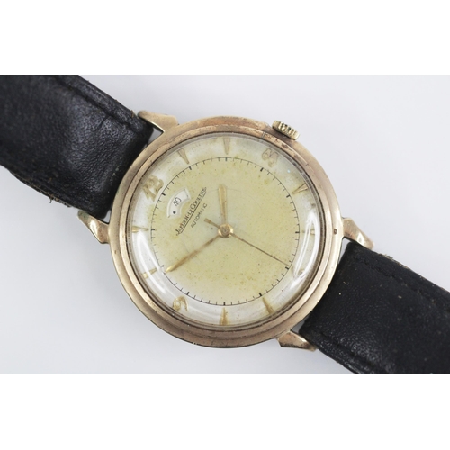 73 - A Jaeger LeCoultre 9ct gold ‘Powermatic’ automatic wristwatch, the pearlescent circular dial with Ar... 