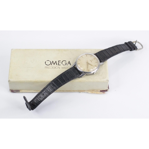 84 - A Gentleman's 1950's Omega automatic wristwatch, the cream circular dial with baton markers, set to ... 