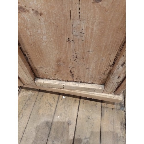 804 - A Victorian pine and later constructed two door cupboard, the rectangular top with moulded edge abov... 