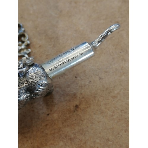 49 - A Victorian novelty silver coloured propelling pencil by Sampson Mordan, modelled as a cat in standi... 