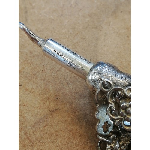 49 - A Victorian novelty silver coloured propelling pencil by Sampson Mordan, modelled as a cat in standi... 