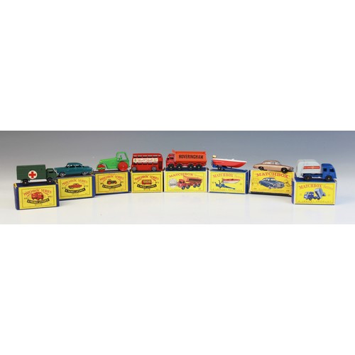 655 - A collection of twenty six boxed Moko Lesney Matchbox die-cast model vehicles, comprising: numbers 1... 