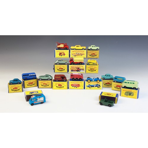 655 - A collection of twenty six boxed Moko Lesney Matchbox die-cast model vehicles, comprising: numbers 1... 