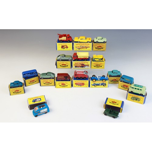 655 - A collection of twenty six boxed Moko Lesney Matchbox die-cast model vehicles, comprising: numbers 1... 