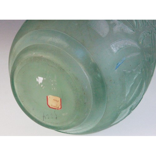 596 - An Art Deco Daum Nancy baluster vase, early 20th century, the body deeply wheel cut and etched with ... 