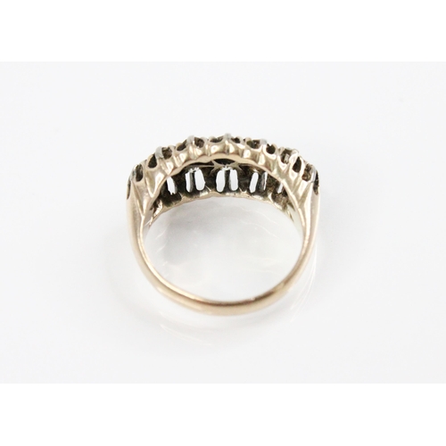 124 - A Victorian diamond boat ring, comprising twelve graduated old cut diamonds, measuring between 2.20m... 