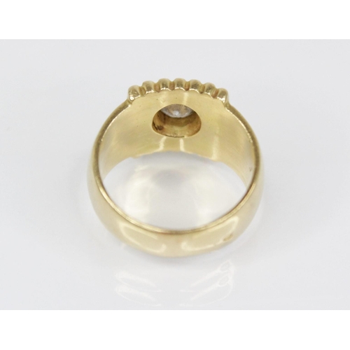 142 - A diamond solitaire 18ct gold ring, the central round brilliant cut diamond weighing approximately 0... 