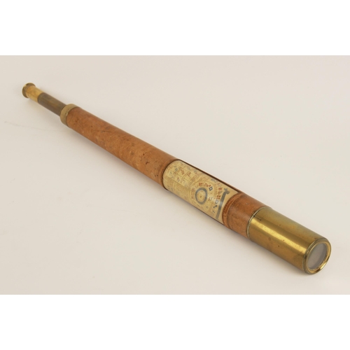 165 - A Dolland of London leather bound telescope, mid 19th century, the tube engraved 