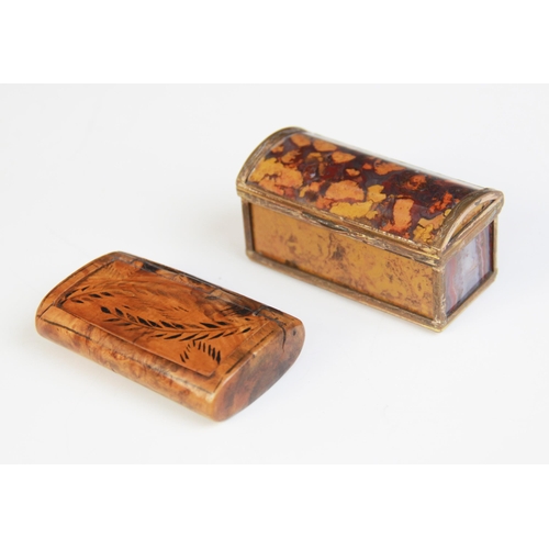 172 - A 19th century miniature jasper casket, of plain polished rectangular form, gold coloured mounts wit... 