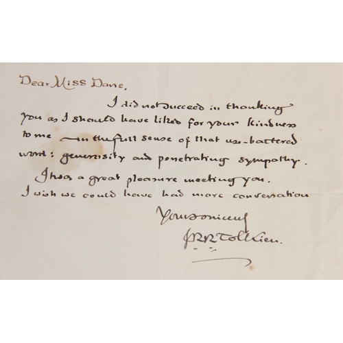 186 - J.R.R. TOLKIEN INTEREST: A hand-written letter by J.R.R. Tolkien (1892-1973) on headed paper for 76 ... 