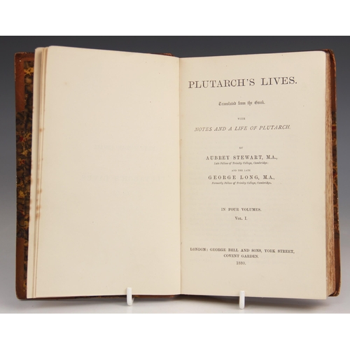 195 - Stewart (A) and Long (G), PLUTARCH'S LIVES TRANSLATED FROM THE GREEK. WITH NOTES AND A LIFE OF PLUTA... 