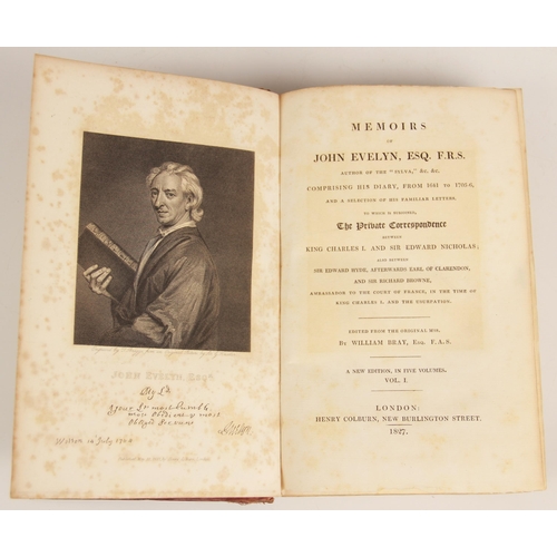 196 - Evelyn (J) & Bray (W) (Ed.), MEMOIRS OF JOHN EVELYN, ESQ. F.R.S., Author Of The 