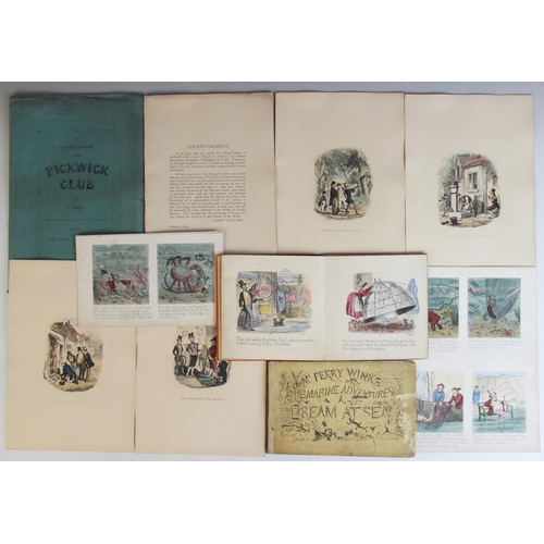 205 - Onwhyn (T), 12 ILLUSTRATIONS TO THE PICKWICK CLUB, first edition, blue folded paper wrapper, Albert ... 