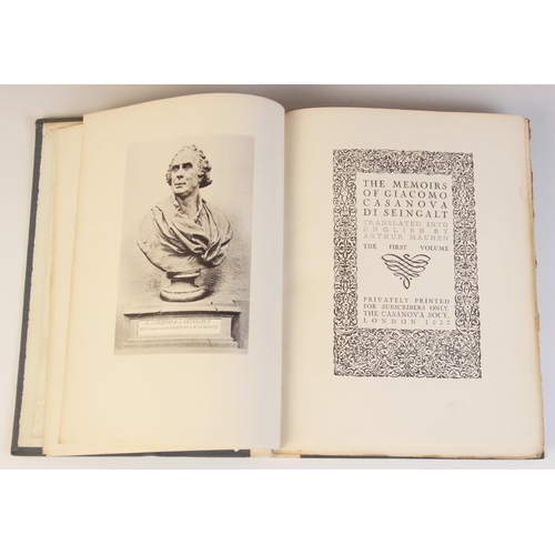 226 - THE MEMOIRS OF GIACOMO CASANOVA DI SEINGALT, translated by Arthur Machen, 12 vols, limited edition, ... 