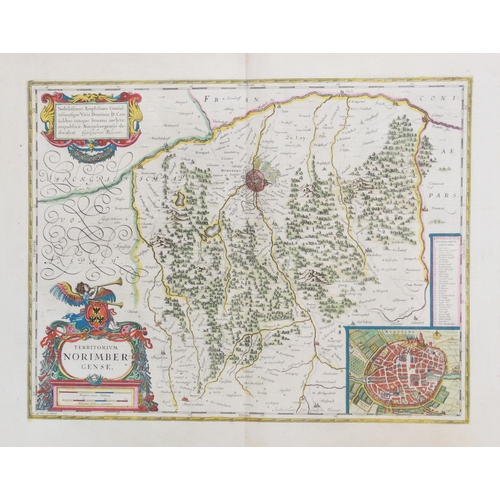 233 - After Willem Janszoon Blaeu (Dutch, 1571-1638), an engraved and hand coloured map titled 