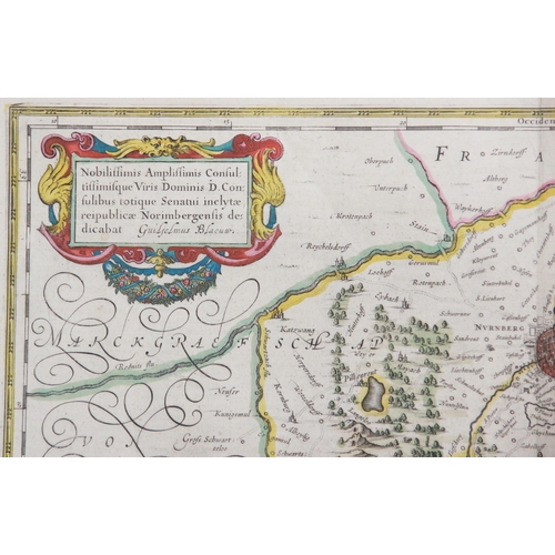 233 - After Willem Janszoon Blaeu (Dutch, 1571-1638), an engraved and hand coloured map titled 