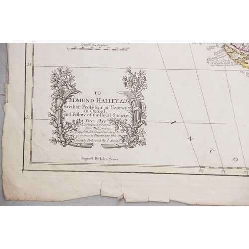 236 - After John Senex (British, 1678-1740), an engraved and hand coloured map titled 