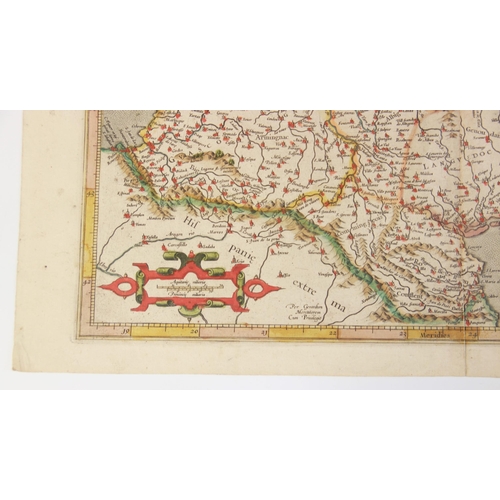 238 - After Gerardus Mercator (Flanders 1512-1594), an engraved hand coloured map titled 