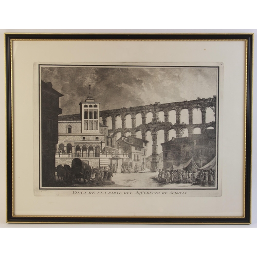 244 - After Fernando Brambila (Italian, 1763-1834),
‘Vista De Una Parte Del Aqueducto De Segovia’,
Print o... 