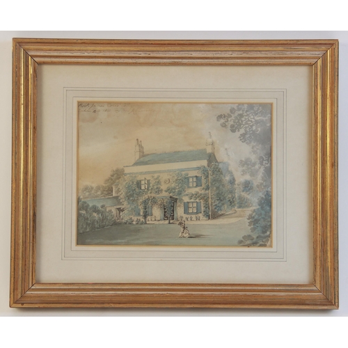 297 - English School (19th century) Georgian house and garden scene,
Watercolour and pen and ink on paper,... 