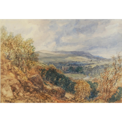 315 - Henry Harris Lines (1801-1889),
‘Rombalds Moor from Bolton Park’,
Watercolour on paper,
Signed lower... 