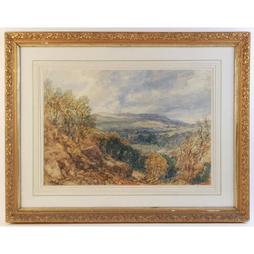 315 - Henry Harris Lines (1801-1889),
‘Rombalds Moor from Bolton Park’,
Watercolour on paper,
Signed lower... 