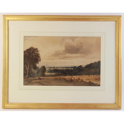 316 - Peter de Wint (British, 1784-1849),
The Corn Field,
Watercolour on paper,
Unsigned, gallery label ve... 