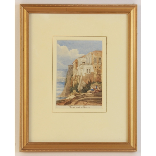 321 - Continental School (19th century),
Tasso’s House at Sorrento,
Watercolour on paper,
Initialled ‘FWT’... 