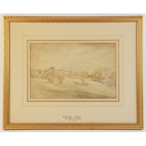 327 - Rev Robert H Froude (British, 19th century) Bolton Abbey Yorkshire, October 6th 1834,
Watercolour sk... 