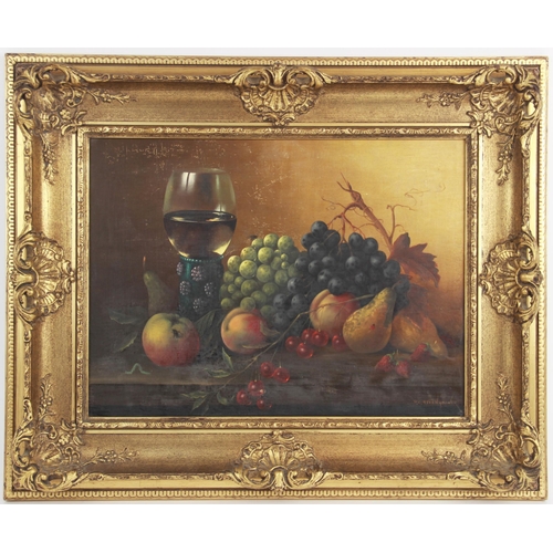 378 - Pieter Cornelis Steenhouwer (1896-1972), 
Still life with fruit and insects, 
Oil on panel, 
Signed ... 