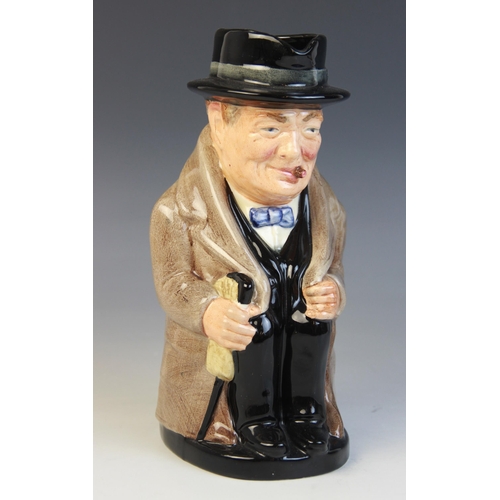 403 - WINSTON CHURCHILL INTEREST: A Royal Doulton Winston Churchill toby jug containing three hand written... 