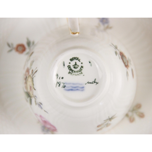 405 - A Royal Copenhagen part tea service, comprising: eight teacups and saucers, eight side plates, a suc... 