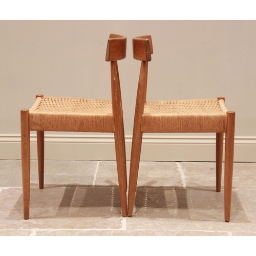 767 - Six Danish teak dining chairs by Arne Hovmand Olsen for Mogens Kold, mid 20th century, each chair wi... 