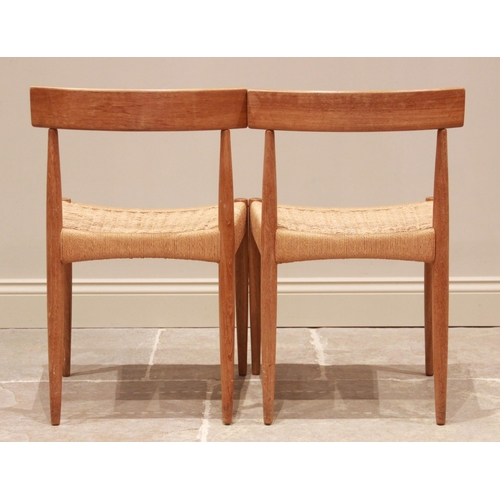 767 - Six Danish teak dining chairs by Arne Hovmand Olsen for Mogens Kold, mid 20th century, each chair wi... 