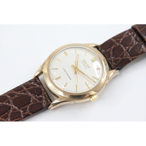 84 - A Rolex 1959 Super Precision Perpetual Wristwatch, circular dial with baton markers and Rolex crown ... 