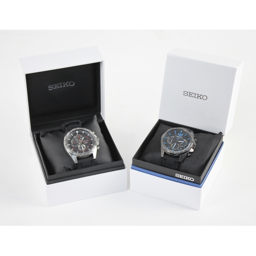 89 - A Seiko Chronograph wristwatch, 10 bar, with Tachymeter chapter dial and three subsidiary dials, att... 