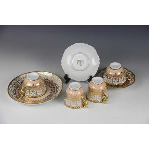 407 - A Worcester Flight, Barr and Barr part duet tea service, early 19th century (circa 1816), comprising... 