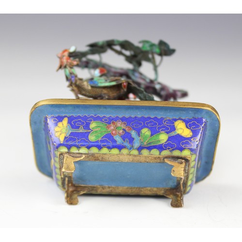 462 - A selection of Eastern objects of virtue to include a pair of wirework and enamel dogs of fo, 4cm hi... 