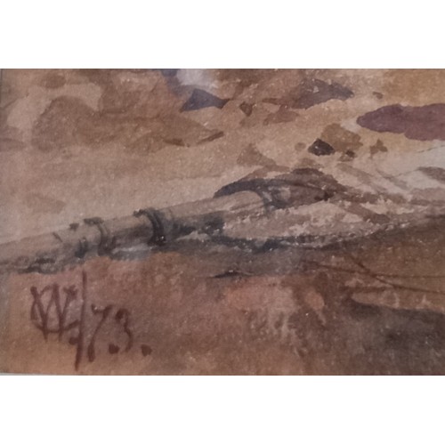 309 - E.W. Cooke (British, 1811-1880),
Cornish shipwreck scene,
Watercolour on paper,
Monogrammed and date... 