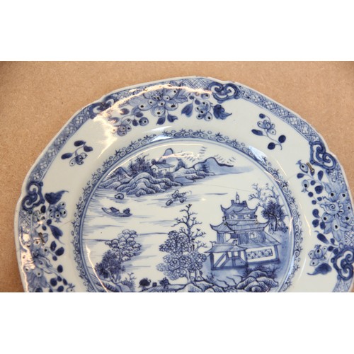 448 - A collection of 18th century Chinese blue and white export porcelain, Qianlong (1736-1795), comprisi... 